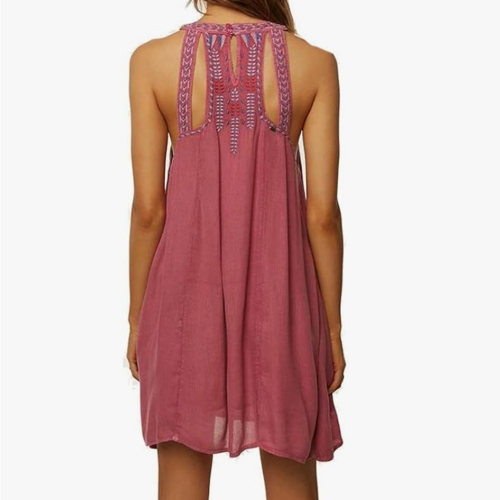 O’Neill Women’s Small Pink Dress Embroidered Boho Bohemian Beach - Picture 2 of 5